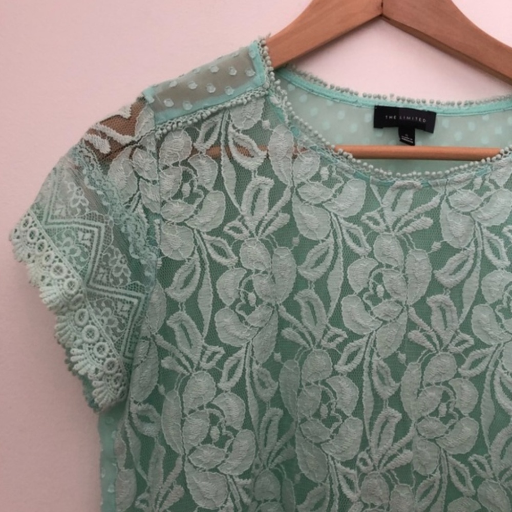 Mint green lace top | The Limited
